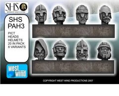 Age of Arthur - Pictish Heads with Helmets - West Wind Miniatures WWP-SHS-PAH3