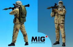 1/35 Палестинский солдат с РПГ, 1 фигура, сборная смоляная (MIG Productions MP35-316 Palestinian with RPG)