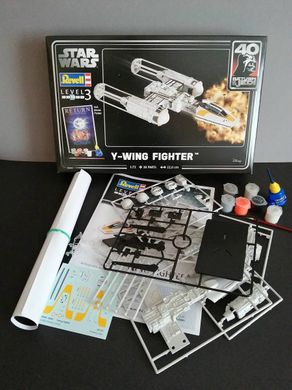 1/72 Star Wars Y-Wing Fighter, набір з фарбою та постером до 40-річчя фільму "Return of the Jedi" (Revell 05658), збірна модель