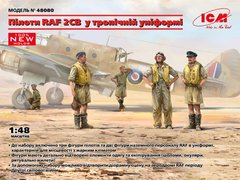 1/48 Британські пілоти в тропічній уніформі, Друга світова, 5 фігур (ICM 48080), збірні пластикові