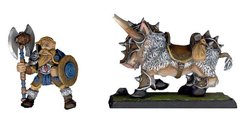Fenryll Miniatures - Boar rider Dwarf Mercenary - FNRL-CA18