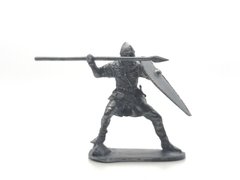 54мм Древнерусский воин с копьем, коллекционная оловянная миниатюра