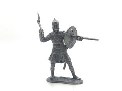 54мм Русский воин с тарчем, 16-17 век, коллекционная оловянная миниатюра