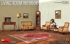 1/35 Интерьер гостиной: мебель, ковры и картины (Miniart 35646 Living Room Interior), сборные пластиковые