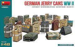 1/48 Набор немецких канистр, Вторая мировая, сборные пластиковые, 28 штук (Miniart 49004 German Jerry Cans set WWII)