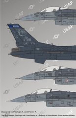 1/72 Декаль для F-16C Fighting Vipers с маркировкой миссий (Authentic Decals 7265)