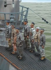 1/72 Екіпаж німецького підводного човна U-Boat, фігури металеві нефарбовані (Andrea Miniatures S12-S07)