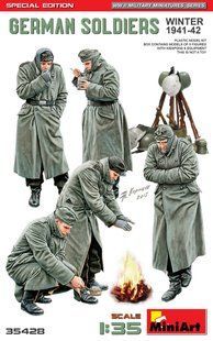 1/35 Немецкие солдаты, зима 1941-42 годов, серия Special Edition с дополнительным снаряжением (MiniArt 35428), сборные пластиковые