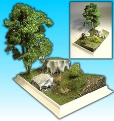 1/72 Готовая основа "Small Diorama" с деревом для миниатюр 25-30 мм, 105х145 мм