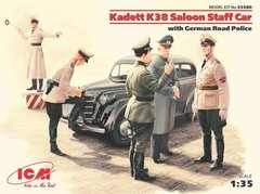1/35 Kadett K38 saloon + германская дорожная полиция (ICM 35480), сборная модель с фигурами