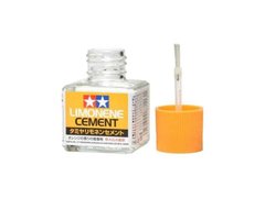 Клей для пластика с кисточкой и запахом лимона, 40 мл (Tamiya 87113) Limonene Cement