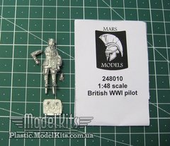 1:48 Британский пилот Первой мировой войны во френче и летном шлеме, 35 мм