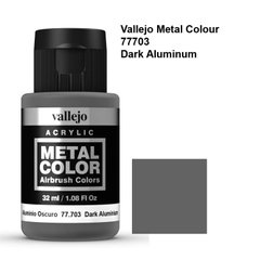 Темный Алюминий, супер металлик акриловый, 32 мл (Vallejo 77703 Metal Color Dark Aluminium)