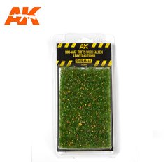 Рулон зеленой травы с опавшими желтыми листьями (AK Interactive AK-8140 Dio-mat tufts with fallen leaves, autumn)