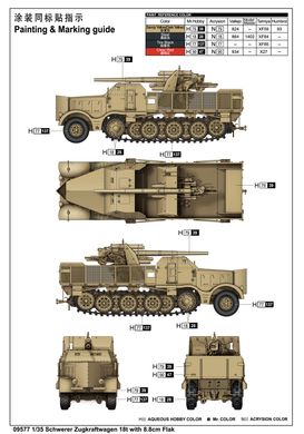 1/35 Зенітна самохідна установка з 88-мм Flak на базі Sd.Kfz.9 Famo (Trumpeter 09577), збірна модель