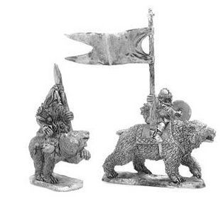 Mirliton Miniatures - Миниатюра 25-28 mm Fantasy - Dwarf with spear Command Group - MRLT-DW023