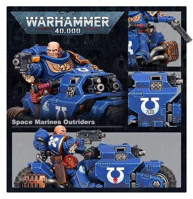 Space Marines Outriders, мініатюри Warhammer 40000, збірні пластикові (Games Workshop 48-41)