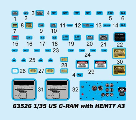 1/35 Система тактичної ППО C-RAM на шасі автомобіля HEMTT A3 (I Love Kit 63526), збірна модель