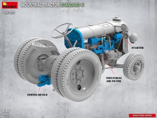 1/35 Industrial Tractor Standard N Mod. 1936/38 (Miniart 38102), збірна модель