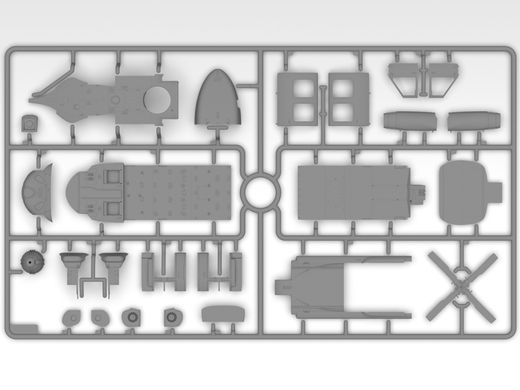 1/48&nbsp;Гелікоптер&nbsp;UH-60A Black Hawk з фігурками екіпажу (ICM 48364), збірна модель