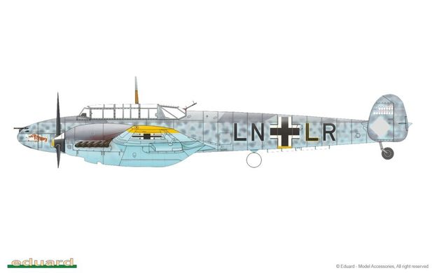 1/72 Meschermitt Bf-110E германский тяжелый истребитель, ProfiPack (Eduard 7083) сборная модель