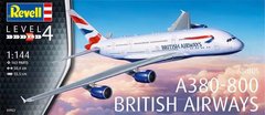 1/144 Airbus A380-800 "British Airways" пасажирський авіалайнер (Revell 03922), збірна модель