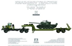 1/35 КрАЗ-260В с полуприцепом ЧМЗАП-5247Г + танк Т-55АМВ (Takom 2095) сборные модели