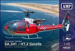 1/48 Вертолет Aerospatiale / Westland SA.341 / HT.2 Gazelle, набор со смоляными деталями (AMP-48020), сборная модель