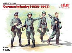1/35 Німецька піхота 1939-42 років, 4 фігури (ICM 35639), збірні пластикові