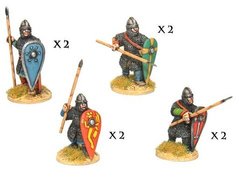 Темные века (Dark Ages) - Norman Spearmen in Chain II (8 figs) - Crusader Miniatures NS-CM-DAN002