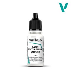 Лак сатиновий акрил-поліуретановий, 18 мл (Vallejo 72652 Satin Polyurethane Varnish)