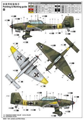 1/24 Junkers Ju-87B-2 Stuka немецкий пикирующий бомбардировщик (Trumpeter 02421), сборная модель