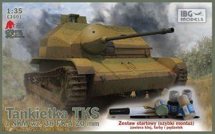 1/35 Танкетка TKS с 20-мм пушкой NKM wz.38 FK-A, простая сборка + краски, клей, кисть (IBG Models 3501) ИНТЕРЬЕРНАЯ модель