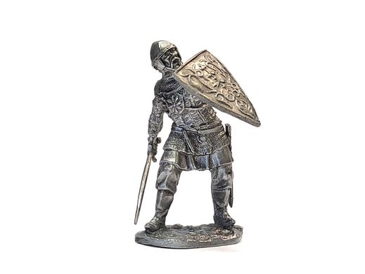 54 мм, Знатный русский воин, 14 век, коллекционная оловянная миниатюра