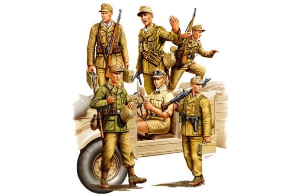1/35 Солдаты немецкого Африканского корпуса, 6 фигур (HobbyBoss 84410), сборные пластиковые