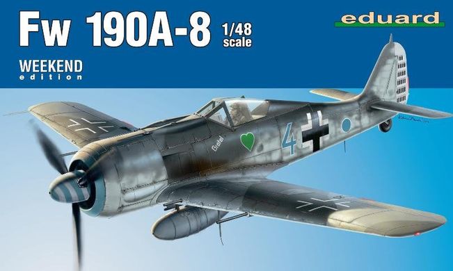 1/48 Focke-Wulf FW-190A-8 германский истребитель, серия Weekend edition (Eduard 84122), сборная модель