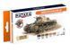 Набор красок "German AFV in Africa WW2", 6 штук, серия Orange Line под аэрограф, сольвент (Hataka Hobby CS90 Paint Set)