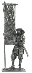 54 мм Асигару со знаменем, 1600 год (EK Castings M-181), коллекционная оловянная миниатюра