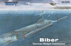 1/72 Biber германская сверхмалая субмарина (Special Navy SN-72006), сборная модель