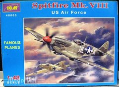 1/48 Spitfire Mk.VIII истребитель американских ВВС (декаль не родная) (ICM 48065) без коробки