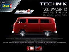 1/24 Автомобиль Volkswagen T2, серия Technik с LED-освещением и звуком, сборка без клея (Revell 00459), сборная модель