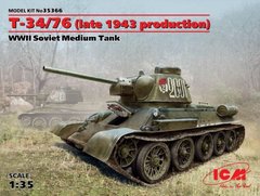 1/35 Радянський середній танк Т-34/76 зразка 1943 року (пізній) (ICM 35366), збірна модель