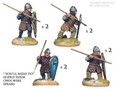 Темные века (Dark Ages) - Norman spearmen in quilted armour (8 figs) - Crusader Miniatures NS-CM-DAN003