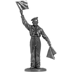 54 мм Краснофлотец-сигнальщик ВМФ, 1941-45 гг., СССР, оловянная миниатюра (EK Castings WWII-39)