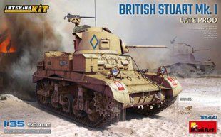 1/35 Британський легкий танк Stuart Mk.I пізнього виробництва, з повним інтер'єром (MiniArt 35441), збірна модель