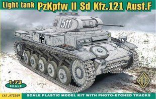 1/72 Pz.Kpfw.II Ausf.F германский легкий танк (ACE 72269), сборная модель