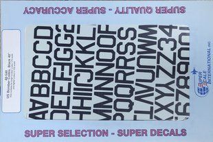 1/48 Декаль для бомбардировщиков США: черные буквы 40" (Super Scale Decals 48-540)