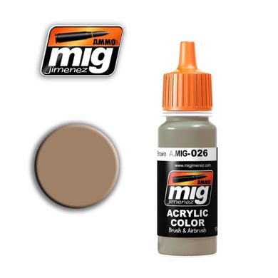 Пісочно-коричневий RAL 8031 F9, 17 мл (Ammo by Mig A.MIG-026 Sand brown) акрилова фарба
