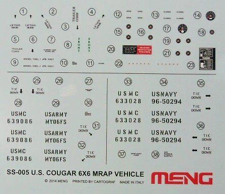 1/35 U.S. Cougar 6x6 MRAP Vehicle (Meng Model SS-005) сборная модель