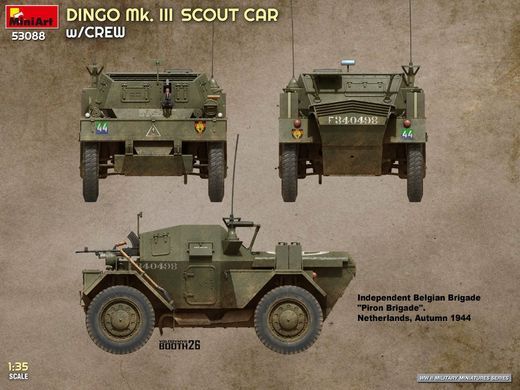 1/35 Бронеавтомобіль Dingo Mk.III Scout Car з фігурами та аксесуарами (Miniart 53088), збірна модель